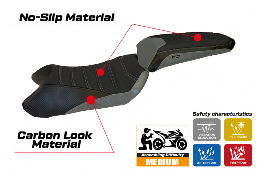 Seat cover compatible Kawasaki Ninja 1000 SX (11-16) Cosenza ultragrip model
