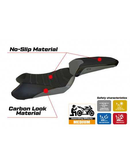 Housse de selle compatible Kawasaki Ninja 1000 SX (11-16) modèle Cosenza ultragrip