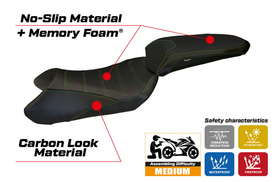 Sitzbezug kompatibel Kawasaki Ninja 1000 SX (11-16) Modell Cosenza 1 comfort system