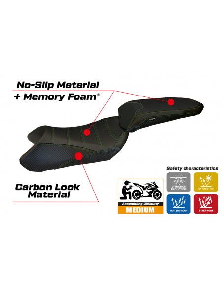 Rivestimento sella compatibile Kawasaki Ninja 1000 SX (17-20) modello Madison 1 comfort system