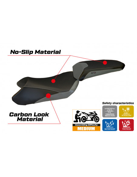 Funda de asiento compatible con Kawasaki Ninja 1000 SX (17-20) modelo Madison 1