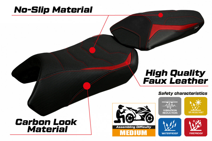 Sitzbezug kompatibel Kawasaki Ninja 1000 SX (20-22) Modell Arusha Ultragrip