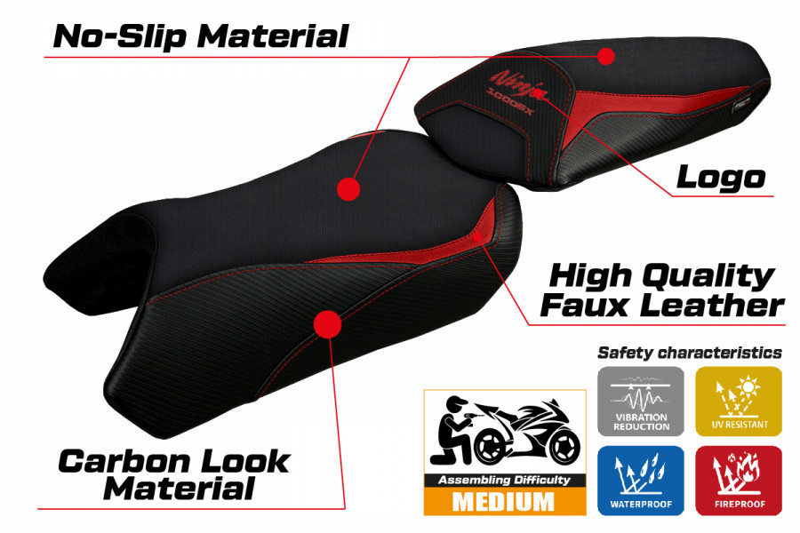 Rivestimento sella compatibile Kawasaki Ninja 1000 SX (20-22) modello Arusha
