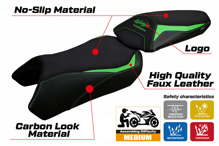Seat cover compatible Kawasaki Ninja 1000 SX (20-22) Arusha model