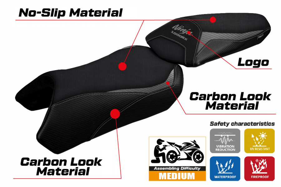Seat cover compatible Kawasaki Ninja 1000 SX (20-22) Arusha model