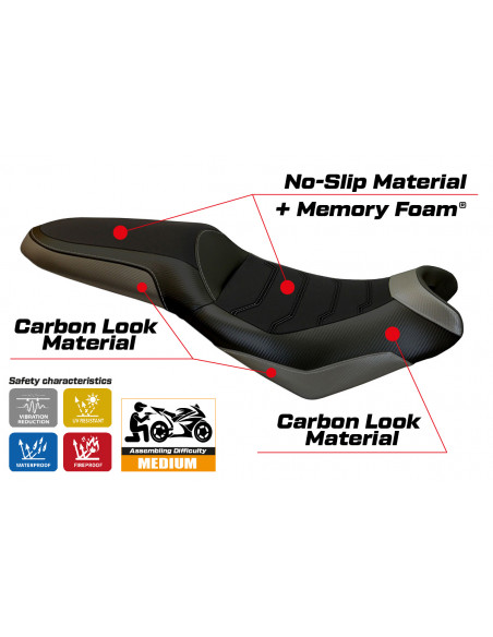 Sitzbezug kompatibel Kawasaki Versys 650 (07-22) Modell Elba 2 comfort system
