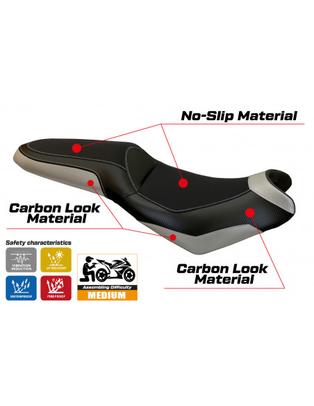 Funda de asiento compatible con Kawasaki Versys 650 (07-22) modelo Elba 2