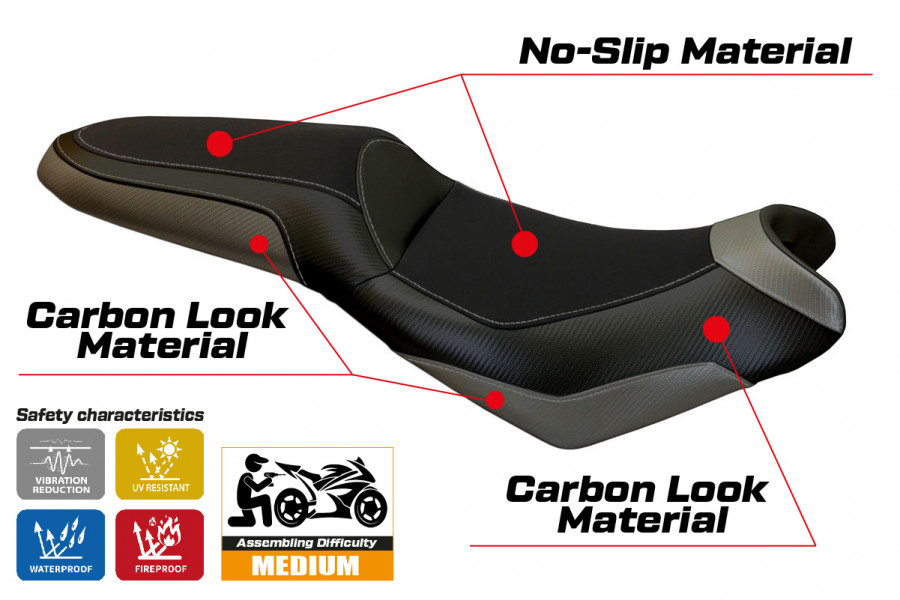 Seat cover compatible Kawasaki Versys 650 (07-22) Elba 2 model