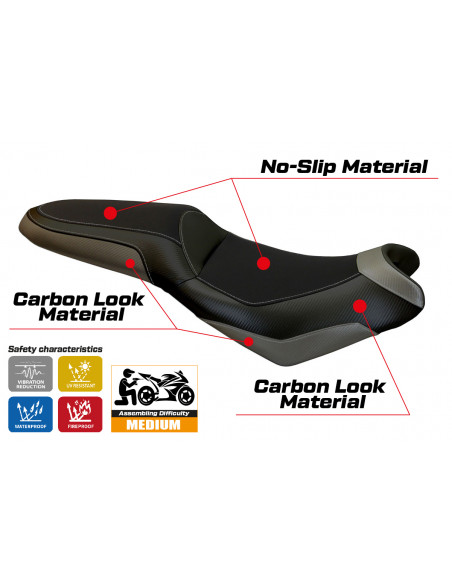 Funda de asiento compatible con Kawasaki Versys 650 (07-22) modelo Elba 2