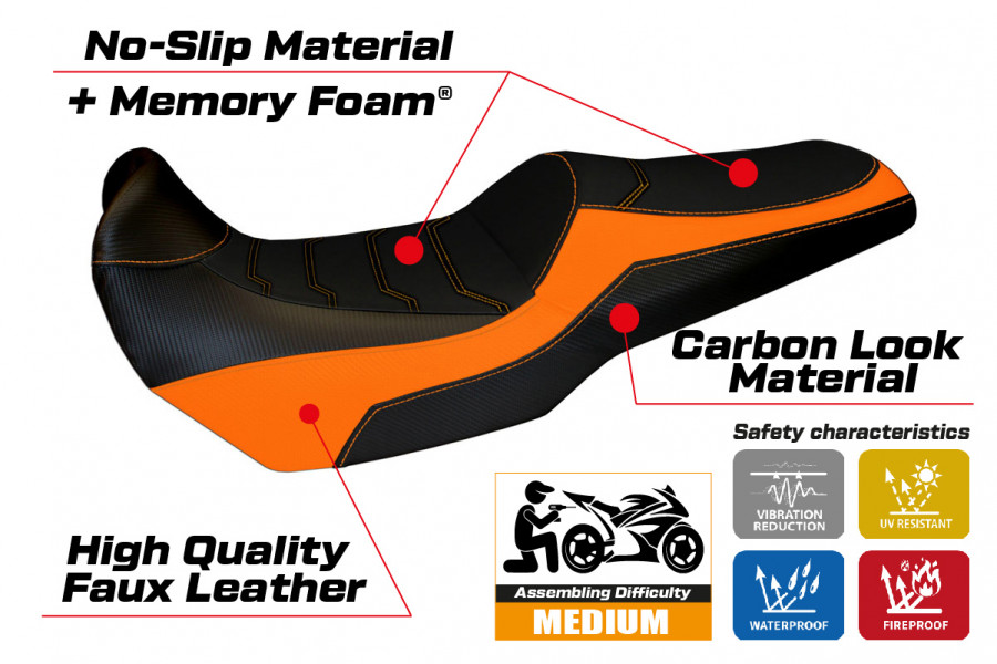 Rivestimento sella compatibile Kawasaki Versys 1000 (11-18) modello Lampedusa Color comfort system