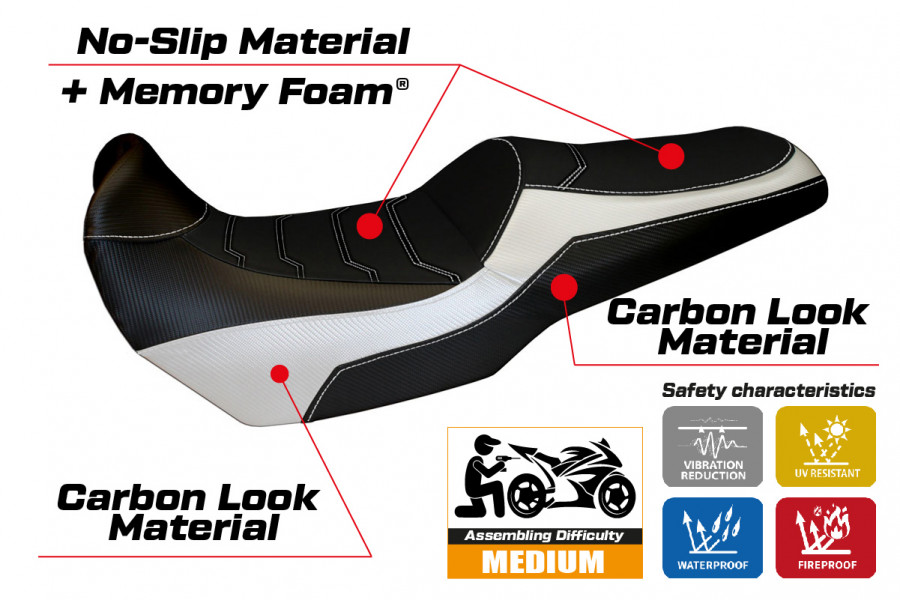 Rivestimento sella compatibile Kawasaki Versys 1000 (11-18) modello Lampedusa Color comfort system