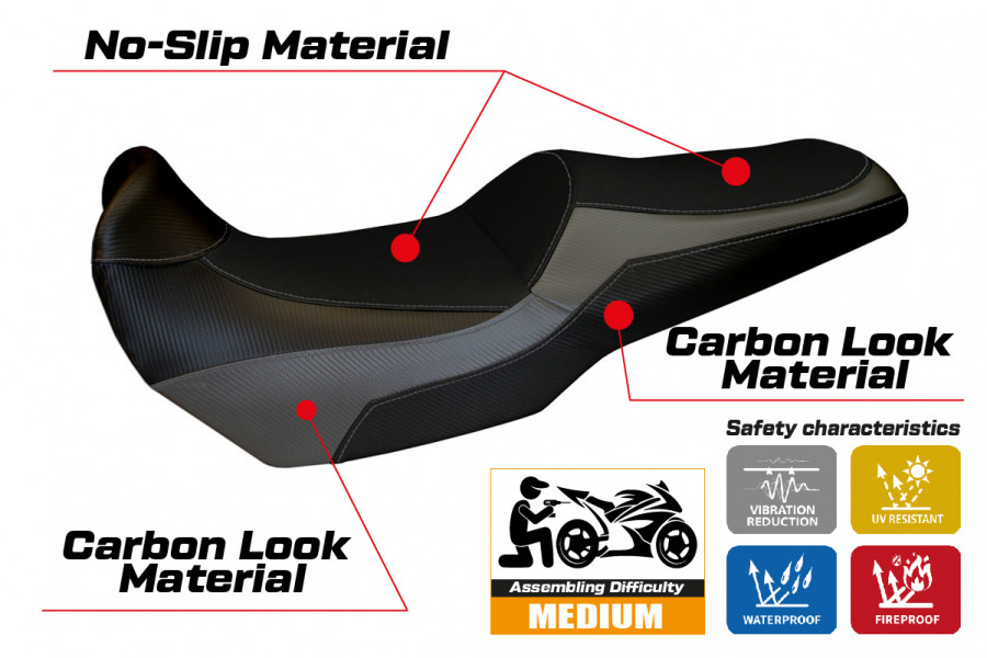 Seat cover compatible Kawasaki Versys 1000 (11-18) Lampedusa Color model