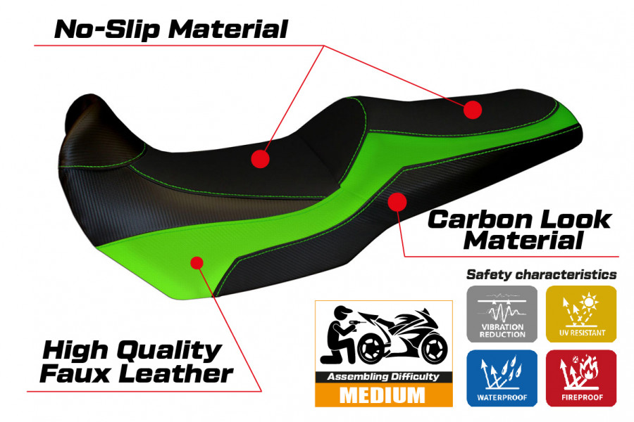 Seat cover compatible Kawasaki Versys 1000 (11-18) Lampedusa Color model