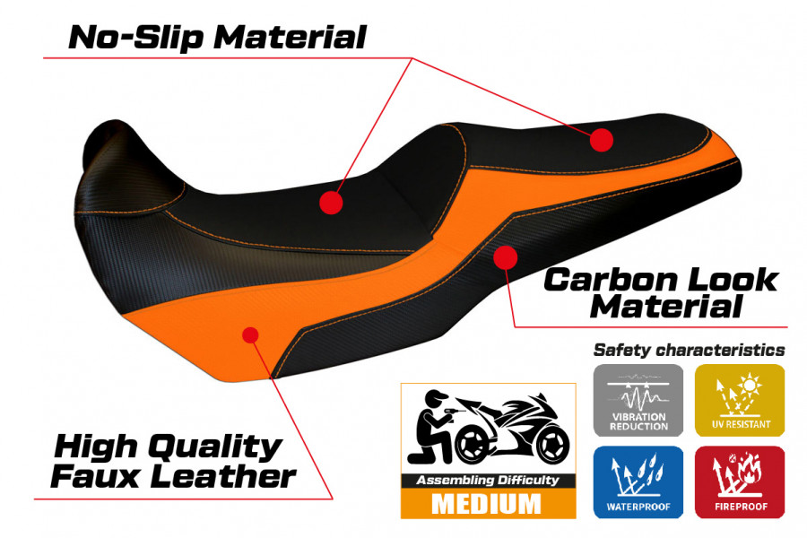 Housse de selle compatible Kawasaki Versys 1000 (11-18) modèle Lampedusa Color