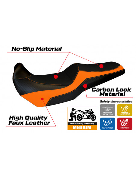 Housse de selle compatible Kawasaki Versys 1000 (11-18) modèle Lampedusa Color