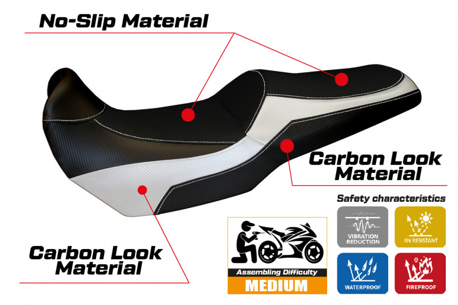 Funda de asiento compatible con Kawasaki Versys 1000 (11-18) modelo Lampedusa Color