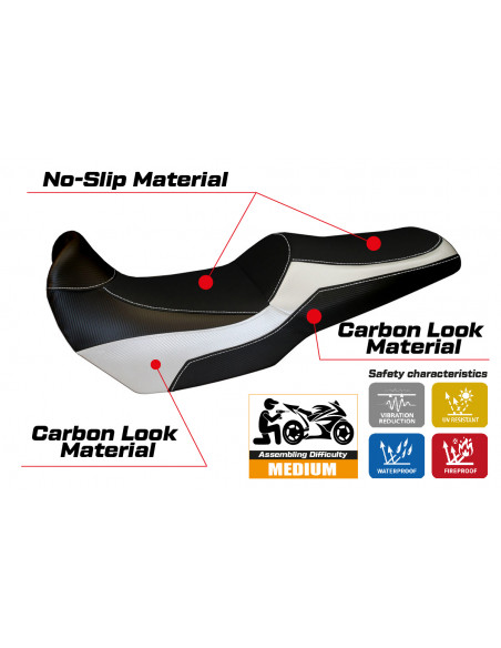 Housse de selle compatible Kawasaki Versys 1000 (11-18) modèle Lampedusa Color