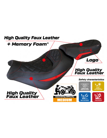 Seat cover compatible Kawasaki Vulcan (14-22) Taipei comfort system model