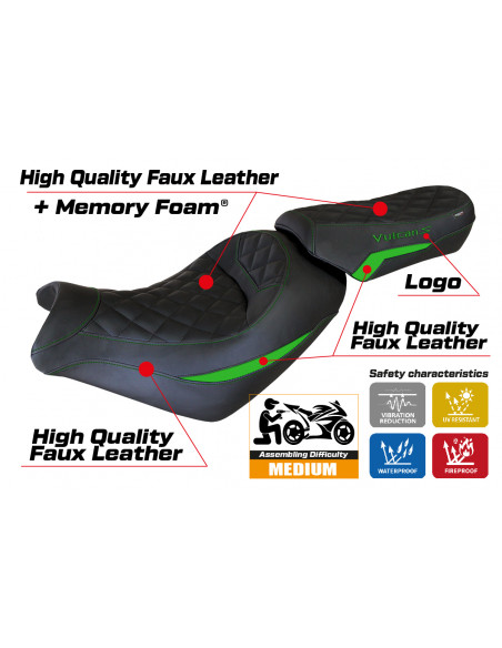 Seat cover compatible Kawasaki Vulcan (14-22) Taipei comfort system model