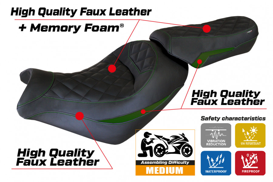 Rivestimento sella compatibile Kawasaki Vulcan (14-22) modello Taipei comfort system