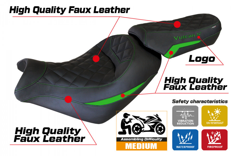 Seat cover compatible Kawasaki Vulcan (14-22) Taipei model