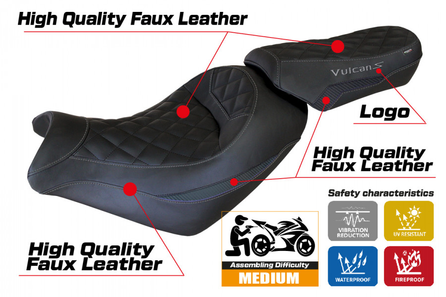 Seat cover compatible Kawasaki Vulcan (14-22) Taipei model