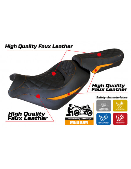 Funda de asiento compatible con Kawasaki Vulcan (14-22) modelo Taipei