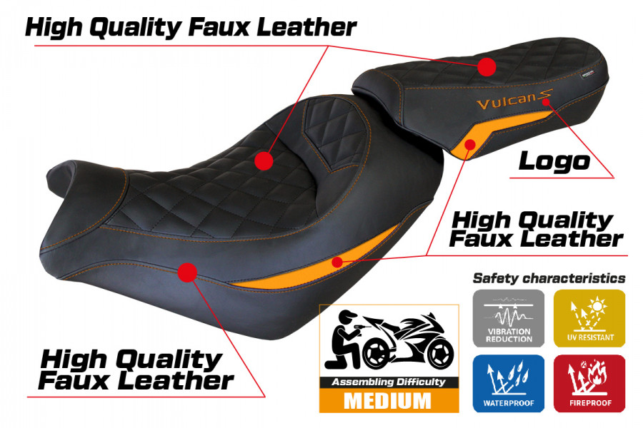 Seat cover compatible Kawasaki Vulcan (14-22) Taipei model