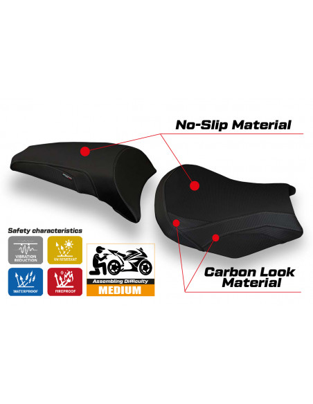 Funda de asiento compatible con Kawasaki Z 650 (17-22) modelo Cave 1