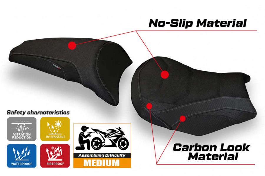 Housse de selle compatible Kawasaki Z 650 (17-22) modèle Scopeti 1 ultragrip