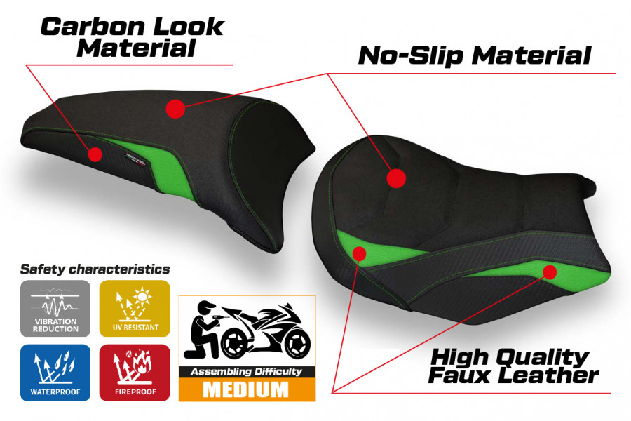 Funda de asiento compatible con Kawasaki Z 650 (17-22) modelo Scopeti 1 ultragrip