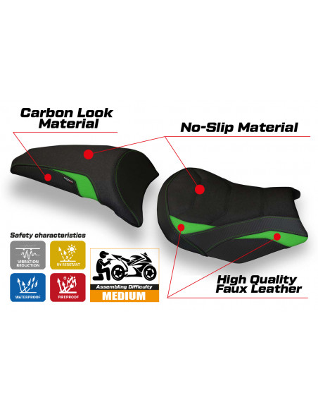 Rivestimento sella compatibile Kawasaki Z 650 (17-22) modello Scopeti 1 ultragrip