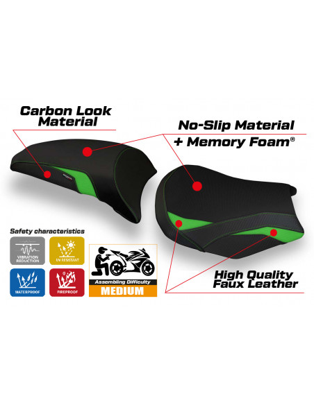 Seat cover compatible Kawasaki Z 650 (17-22) Vergato 1 comfort system model