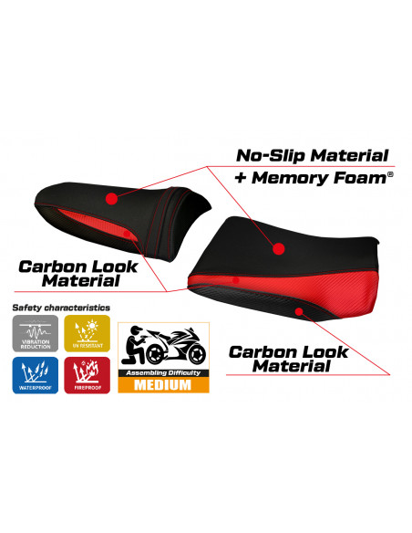 Seat cover compatible Kawasaki Z 750 (03-06) Pozzuoli 1 comfort system model