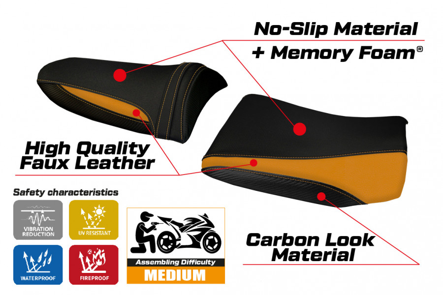 Rivestimento sella compatibile Kawasaki Z 750 (03-06) modello Pozzuoli 1 comfort system