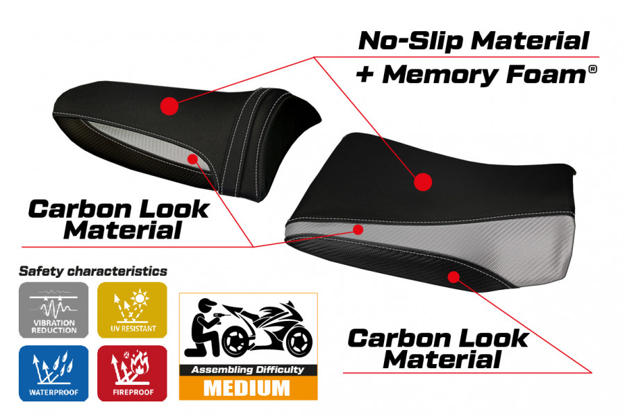 Rivestimento sella compatibile Kawasaki Z 750 (03-06) modello Pozzuoli 1 comfort system