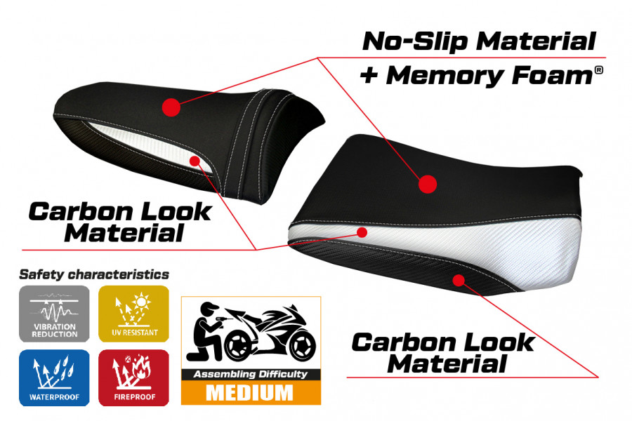 Rivestimento sella compatibile Kawasaki Z 750 (03-06) modello Pozzuoli 1 comfort system
