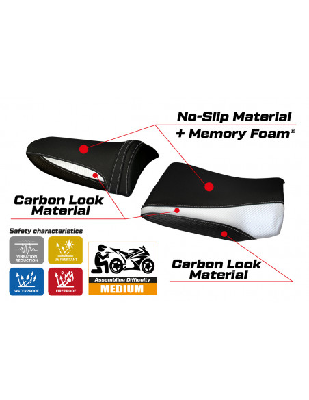 Rivestimento sella compatibile Kawasaki Z 750 (03-06) modello Pozzuoli 1 comfort system