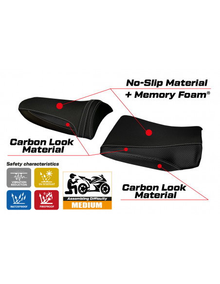 Seat cover compatible Kawasaki Z 750 (03-06) Pozzuoli 1 comfort system model