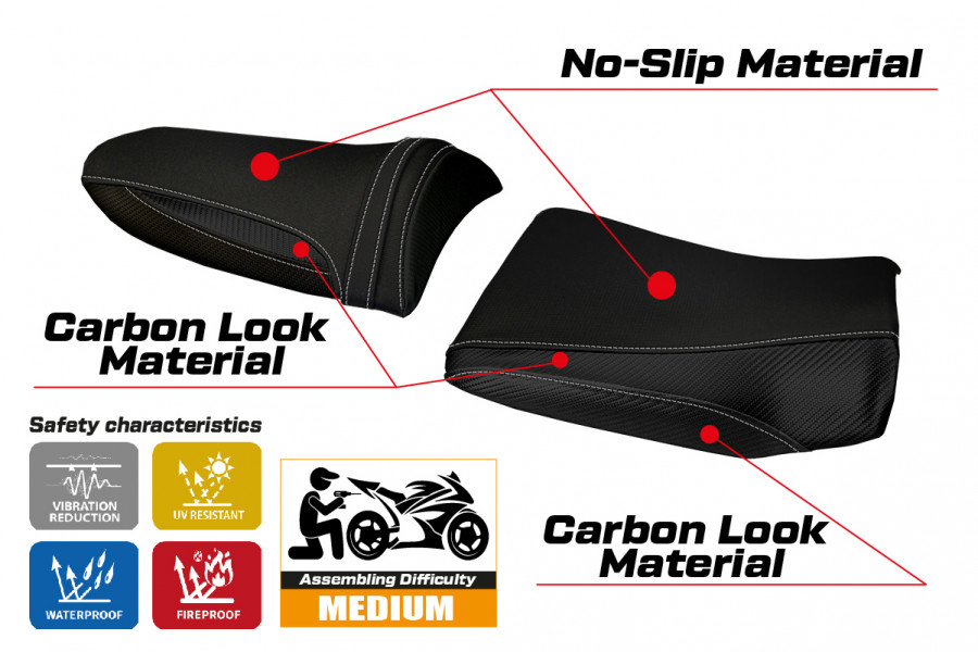 Seat cover compatible Kawasaki Z 750 (03-06) Pozzuoli 1 model