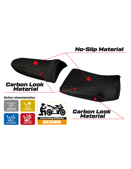 Seat cover compatible Kawasaki Z 750 (03-06) Pozzuoli 1 model