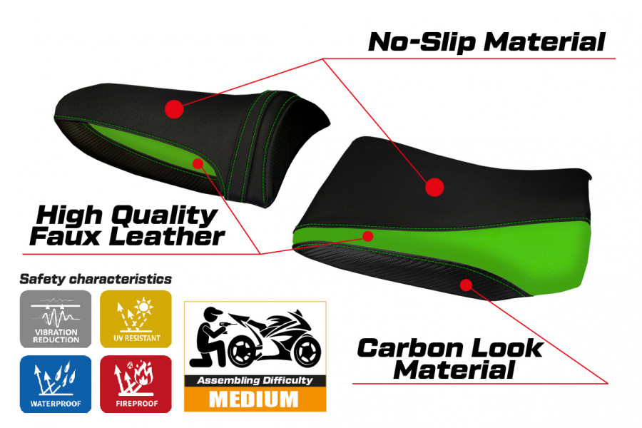 Rivestimento sella compatibile Kawasaki Z 750 (03-06) modello Pozzuoli 1