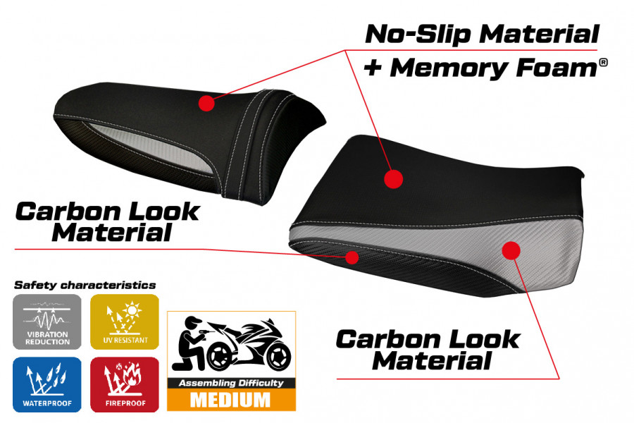 Rivestimento sella compatibile Kawasaki Z 1000 (03-06) modello Pozzuoli 1 comfort system