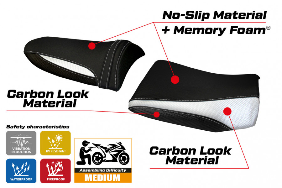 Seat cover compatible Kawasaki Z 1000 (03-06) Pozzuoli 1 comfort system model