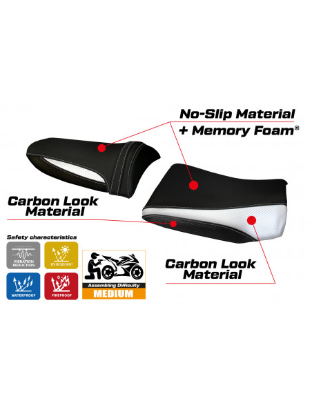 Sitzbezug kompatibel Kawasaki Z 1000 (03-06) Modell Pozzuoli 1 comfort system