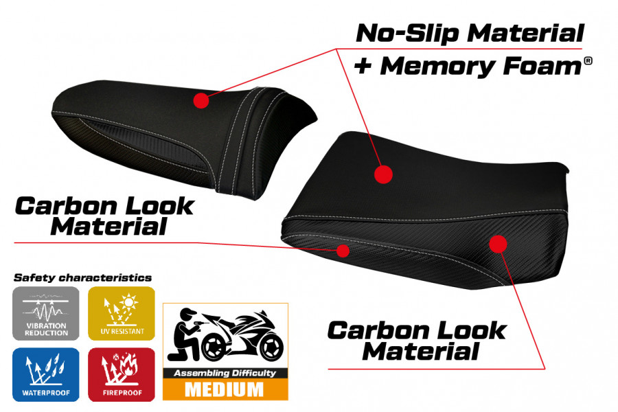 Rivestimento sella compatibile Kawasaki Z 1000 (03-06) modello Pozzuoli 1 comfort system