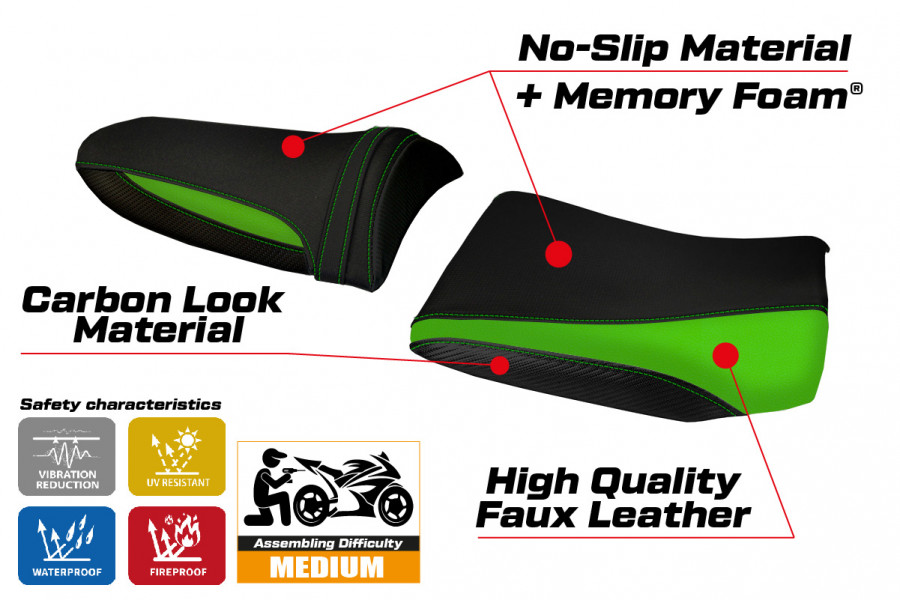 Housse de selle compatible Kawasaki Z 1000 (03-06) modèle Pozzuoli 1 comfort system