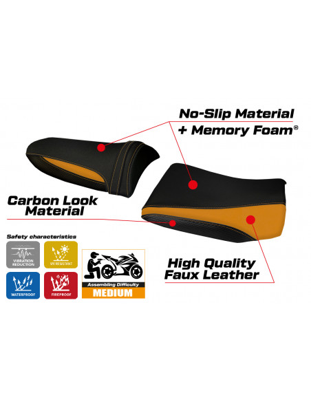 Seat cover compatible Kawasaki Z 1000 (03-06) Pozzuoli 1 comfort system model