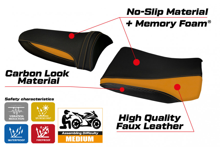 Housse de selle compatible Kawasaki Z 1000 (03-06) modèle Pozzuoli 1