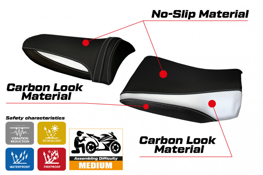 Funda de asiento compatible con Kawasaki Z 1000 (03-06) modelo Pozzuoli 1